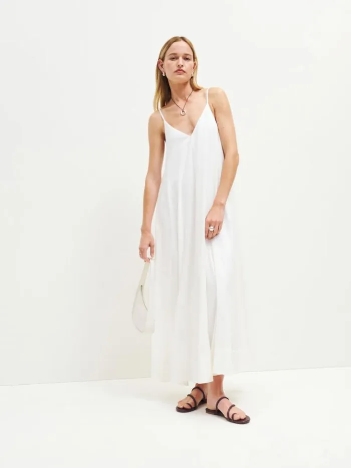 Shoes The Reformation Ludo Toe Ring Strappy Flat Sandal Chestnut