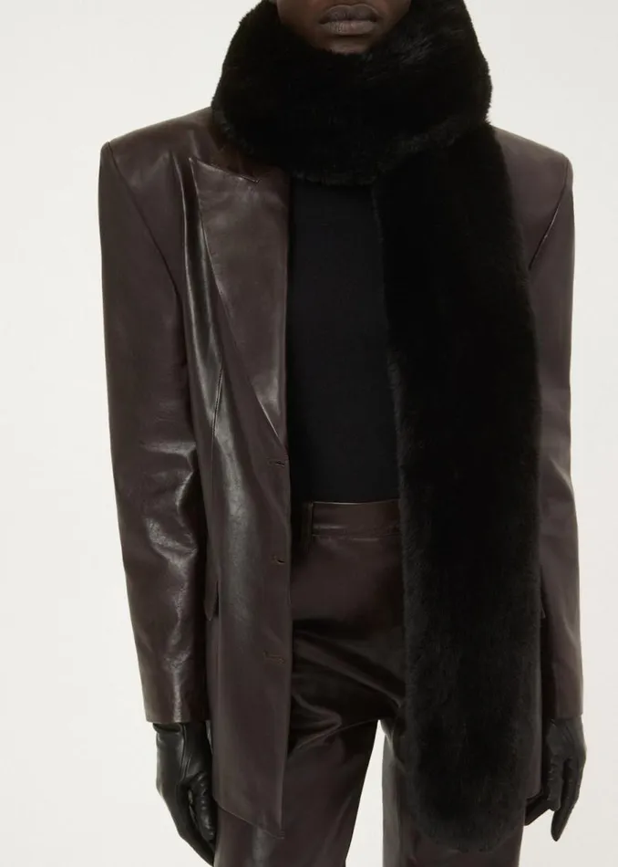 Shop Magda Butrym Accessories Faux Fur Scarf In Black Shop Magda Butrym Accessories Faux Fur Scarf In Black