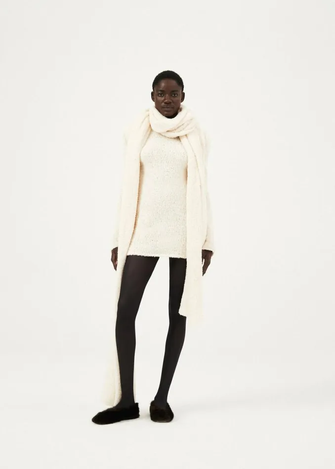 Shop Magda Butrym Accessories Ribbed Scarf In Cream