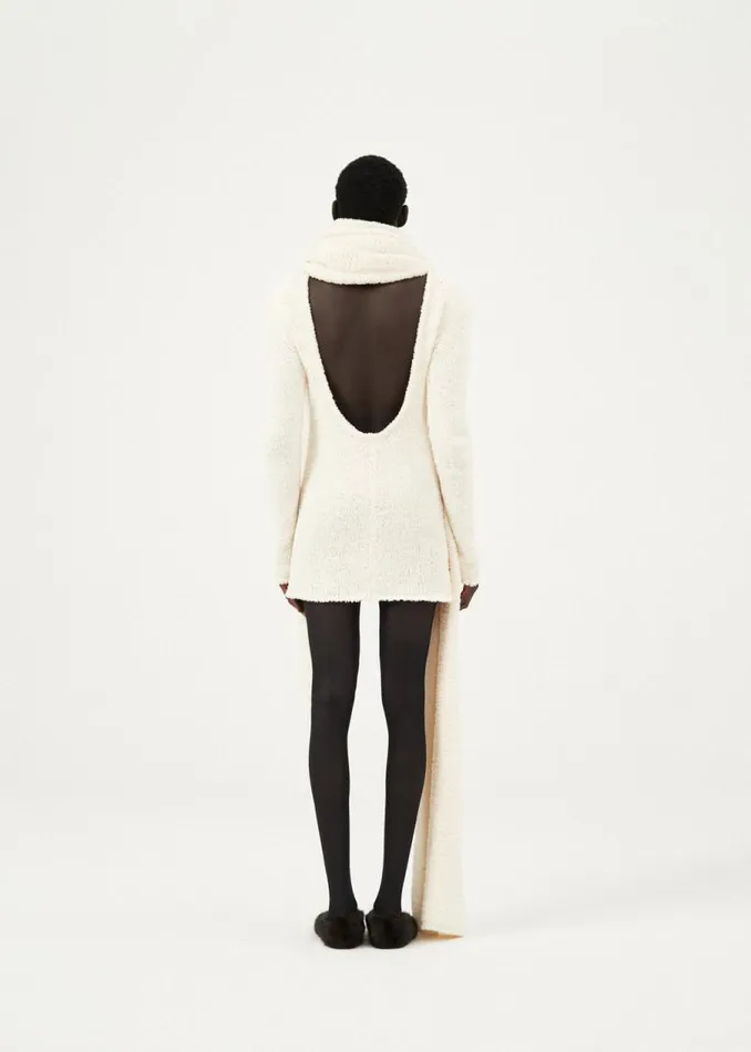 Shop Magda Butrym Accessories Ribbed Scarf In Cream Shop Magda Butrym Accessories Ribbed Scarf In Cream