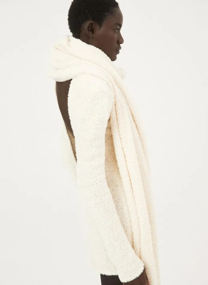 Shop Magda Butrym Accessories Ribbed Scarf In Cream Shop Magda Butrym Accessories Ribbed Scarf In Cream