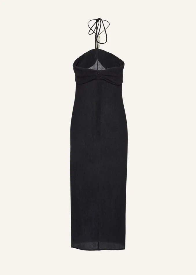 Shop Magda Butrym Dresses Pearl Halterneck Midi Dress In Black Shop Magda Butrym Dresses Pearl Halterneck Midi Dress In Black