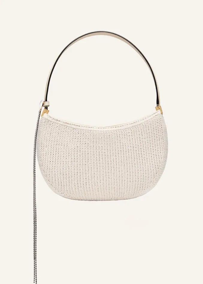 Shop Magda Butrym Handbags Medium Vesna Cream Crochet