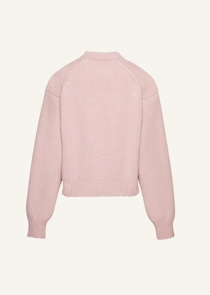 Shop Magda Butrym Knitwear Cashmere Crewneck Sweater In Pink Shop Magda Butrym Knitwear Cashmere Crewneck Sweater In Pink
