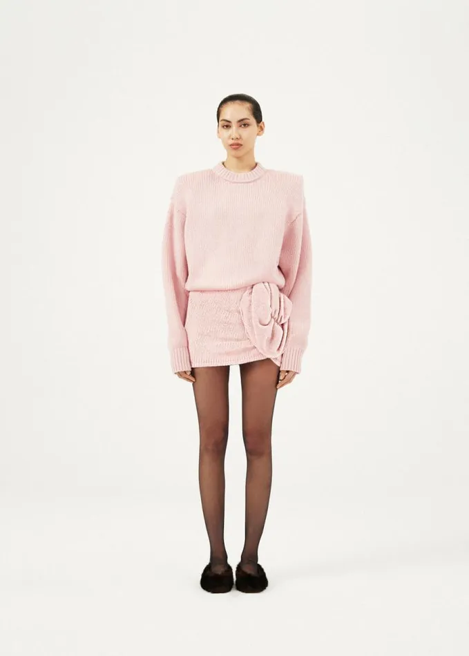 Shop Magda Butrym Knitwear Cashmere Crewneck Sweater In Pink Shop Magda Butrym Knitwear Cashmere Crewneck Sweater In Pink