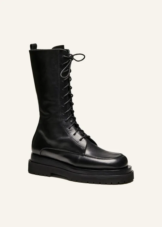 Shop Magda Butrym Shoes Combat Boots In Black Leather