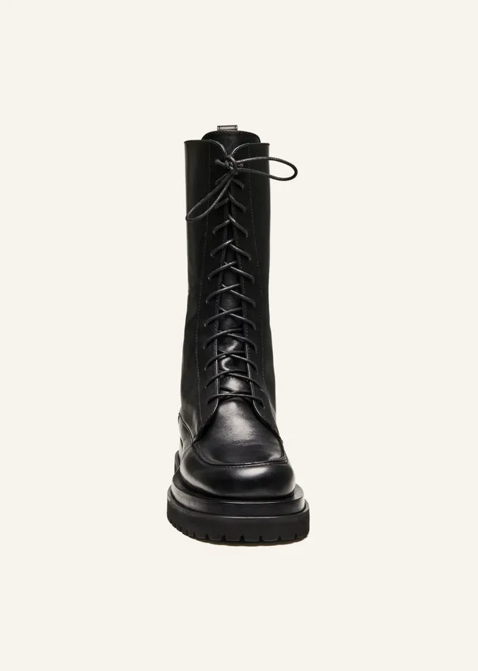 Shop Magda Butrym Shoes Combat Boots In Black Leather Shop Magda Butrym Shoes Combat Boots In Black Leather