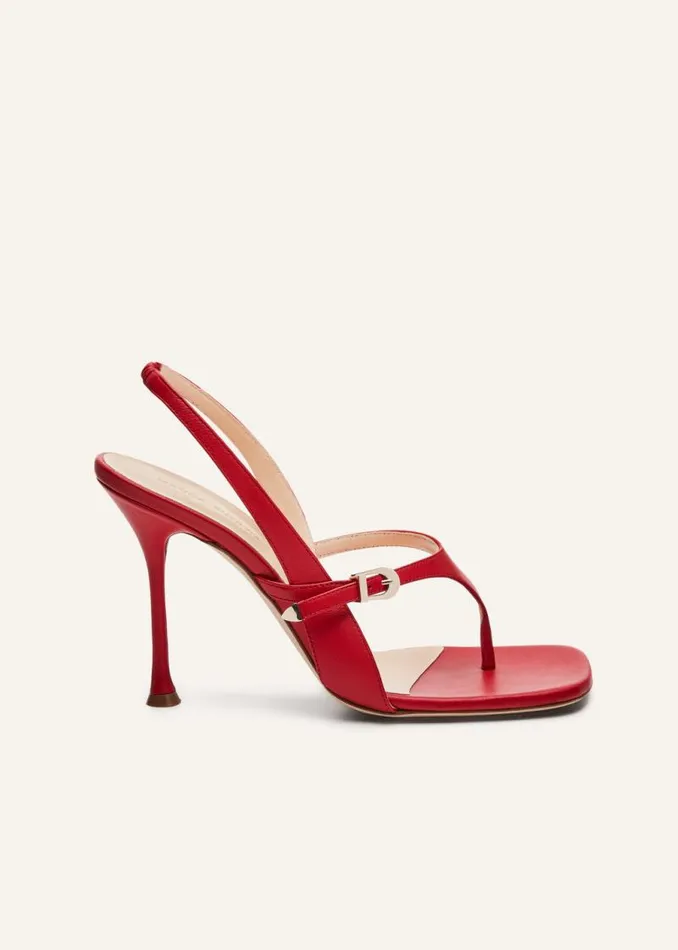 Shop Magda Butrym Shoes Thong Sandals In Red Leather