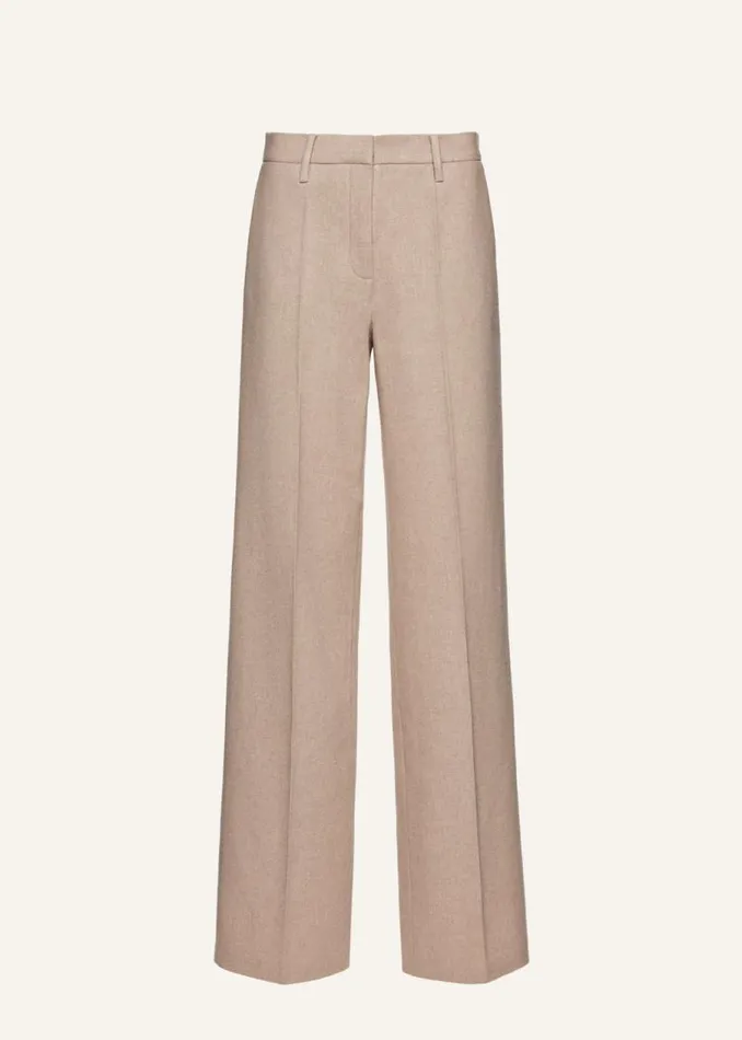 Shop Magda Butrym Tailoring And Suits Cashmere Wideleg Trousers In Beige