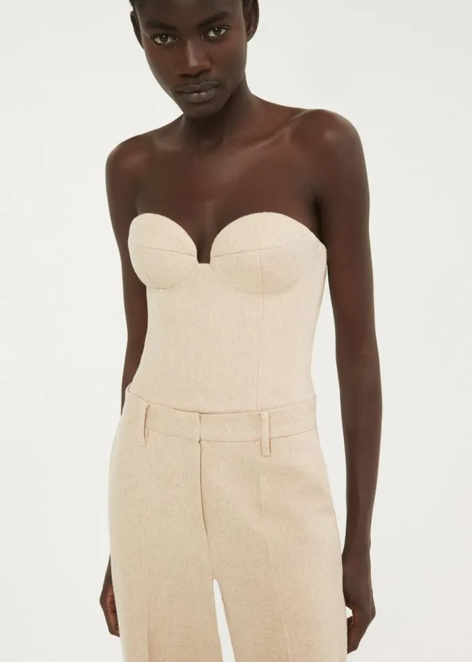 Shop Magda Butrym Tailoring And Suits Cashmere Wideleg Trousers In Beige Shop Magda Butrym Tailoring And Suits Cashmere Wideleg Trousers In Beige