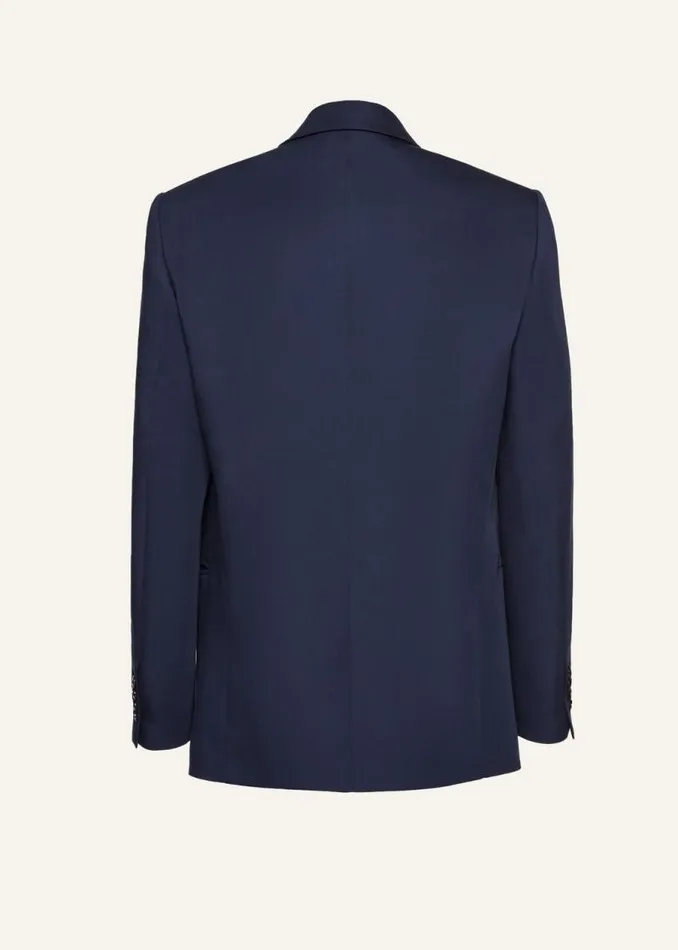 Shop Magda Butrym Tailoring And Suits Classic Oversized Cupro Blazer In Navy Shop Magda Butrym Tailoring And Suits Classic Oversized Cupro Blazer In Navy