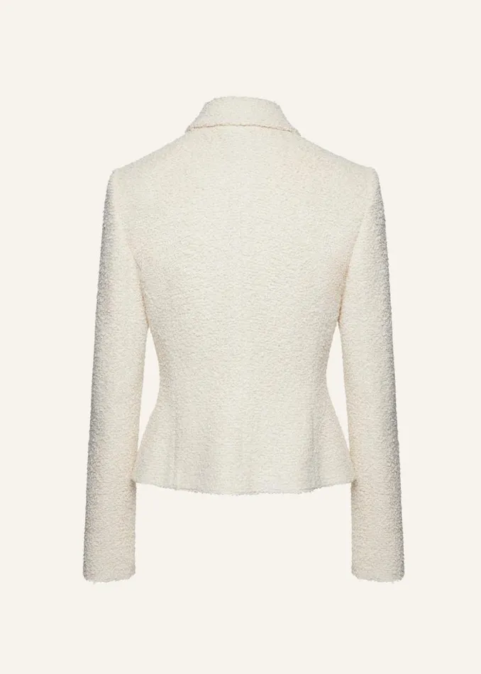 Shop Magda Butrym Tailoring And Suits Fitted Boucl Buttoned Blazer In Cream Shop Magda Butrym Tailoring And Suits Fitted Boucl Buttoned Blazer In Cream