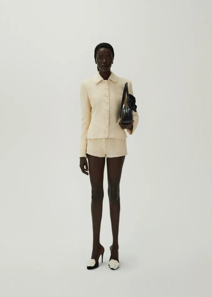 Shop Magda Butrym Tailoring And Suits Fitted Boucl Buttoned Blazer In Cream Shop Magda Butrym Tailoring And Suits Fitted Boucl Buttoned Blazer In Cream