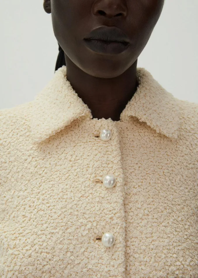 Shop Magda Butrym Tailoring And Suits Fitted Boucl Buttoned Blazer In Cream Shop Magda Butrym Tailoring And Suits Fitted Boucl Buttoned Blazer In Cream