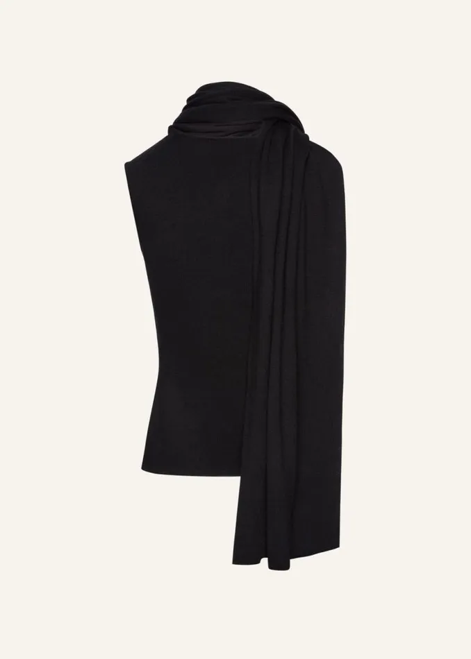 Shop Magda Butrym Tops Sleeveless High Neck Knit Top In Black Shop Magda Butrym Tops Sleeveless High Neck Knit Top In Black