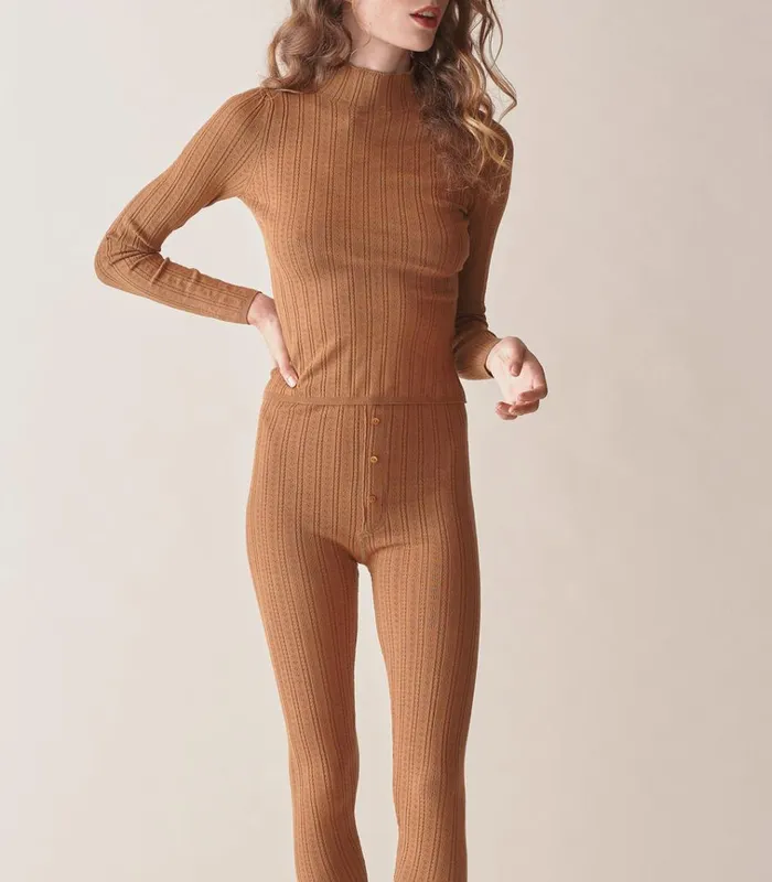 Shop OSLO TURTLENECK Toasted Pecan DEN Knitwear