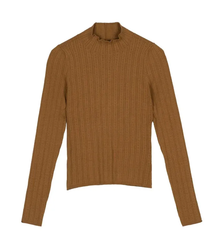 Shop OSLO TURTLENECK Toasted Pecan DEN Knitwear