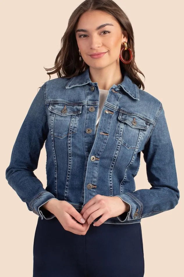 SHOP Trina Turk JACKETS and COATS AG DARK WASH ROBYN DENIM JACKET