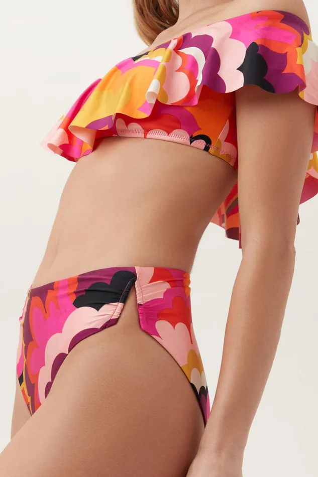 SHOP Trina Turk SWIM BOTTOMS WOMEN039S FAN FAIRE VWIRE SIDE CUTOUT HIGH WAIST SWIM BOTTOM