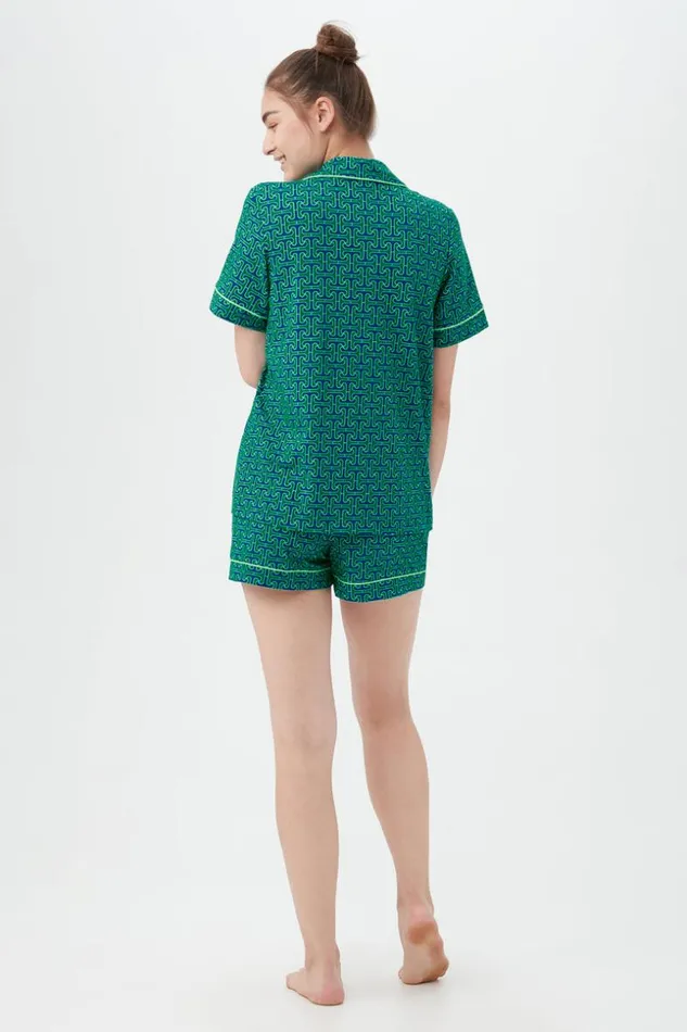 SHOP Trina Turk WOMEN039S SLEEPWEAR TT BLUE TILE SHORTY PJ SET