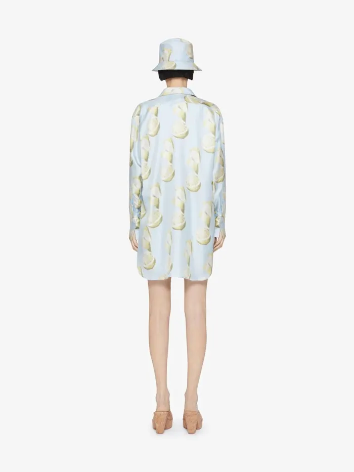 Shorts In Silk With Lemon Print Blueyellow Women Givenchy Pants and Shorts