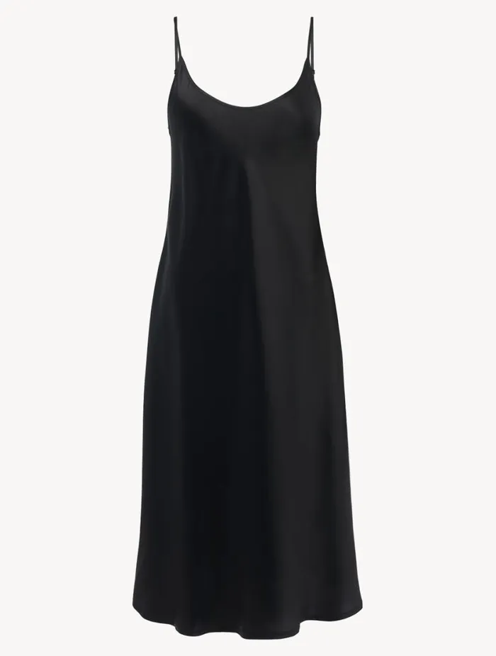Silk Midi Nightdress In Black Sleepwear La Perla Slips and Dresses