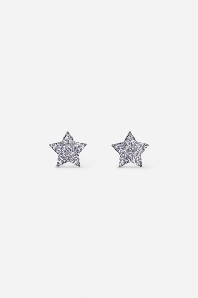 Silver Stainless Steel Plated Star Earrings Women Roman Jewellery