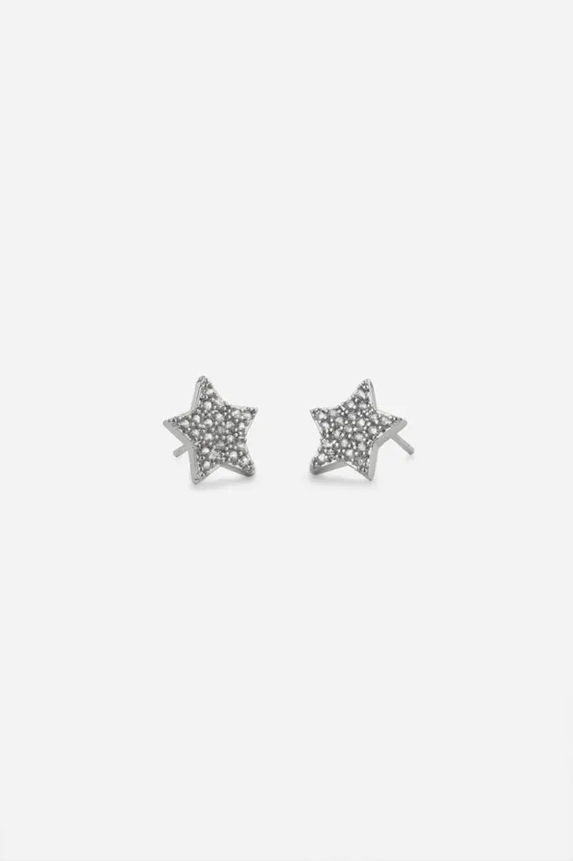 Silver Stainless Steel Plated Star Earrings Women Roman Jewellery