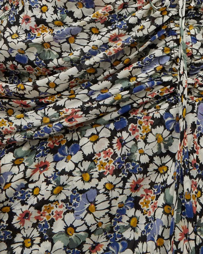 Skirts and Shorts Shop Veronica Beard Lucien Floral Silk Skirt Black Multi