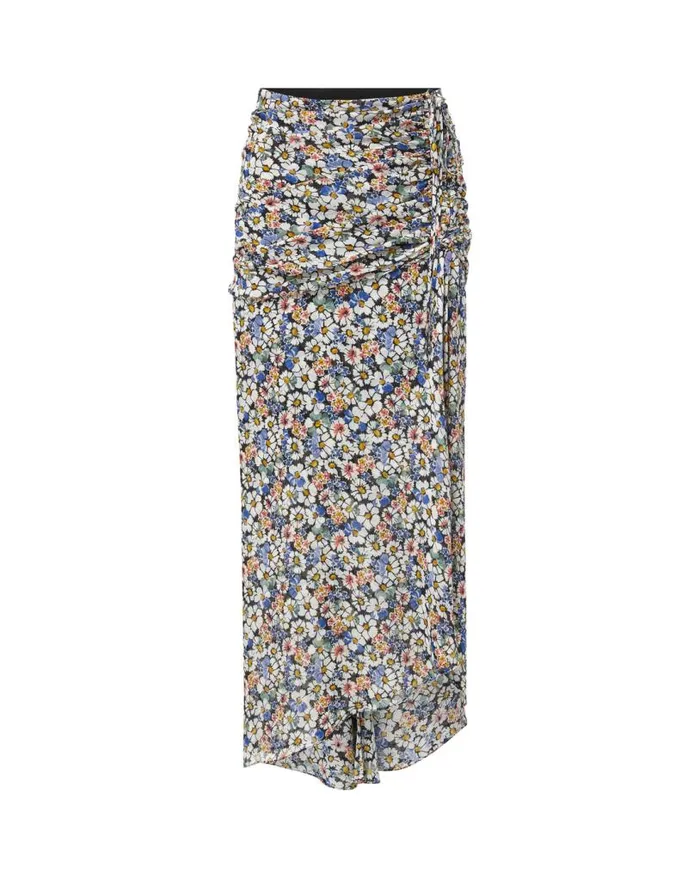 Skirts and Shorts Shop Veronica Beard Lucien Floral Silk Skirt Black Multi