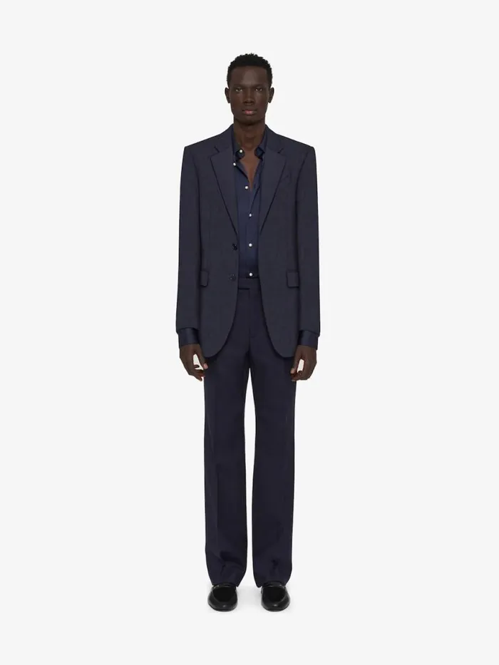 Slim Fit Jacket In Monogram 72 Wool And Silk Night Blue Men Givenchy Coats and Jackets