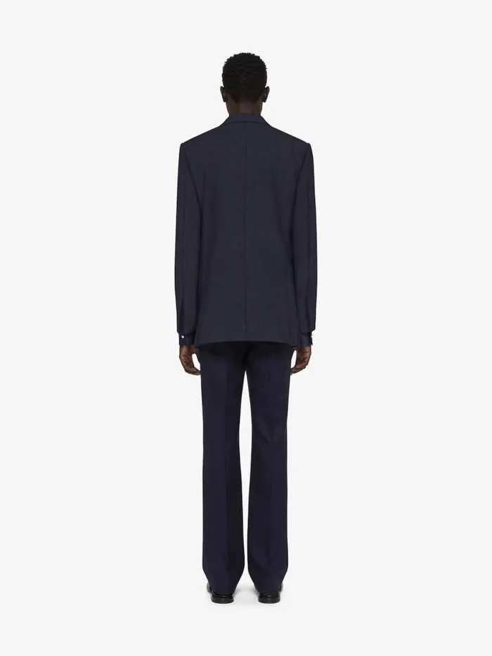 Slim Fit Jacket In Monogram 72 Wool And Silk Night Blue Men Givenchy Coats and Jackets