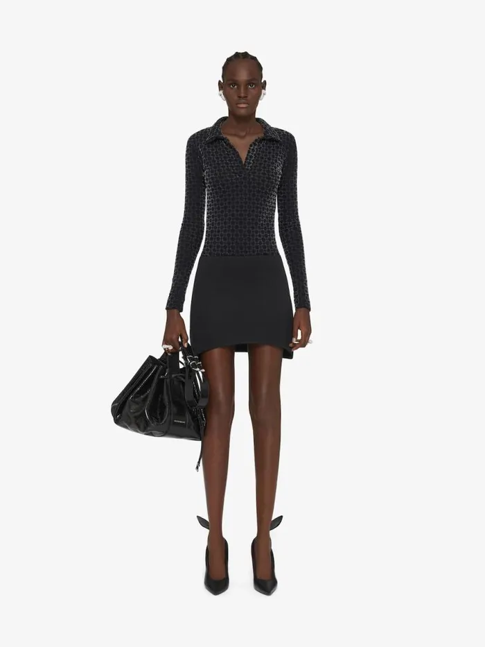 Slim Fit Polo In Monogram 72 Cotton Black Women Givenchy Tops and Shirts