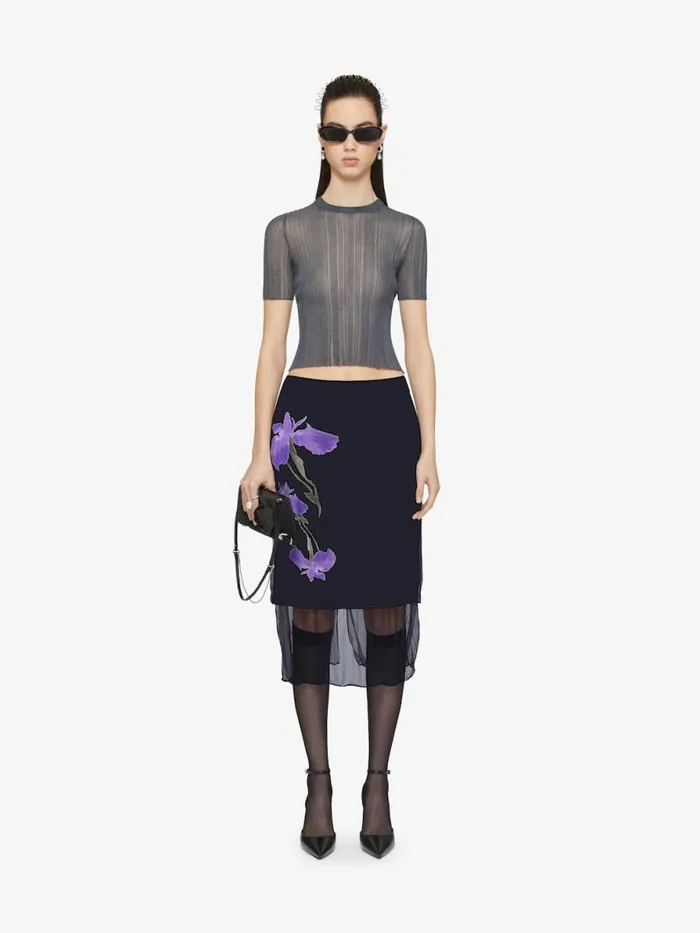 Slim Fit Sweater In Transparent Knit Shark Grey Women Givenchy Sweaters
