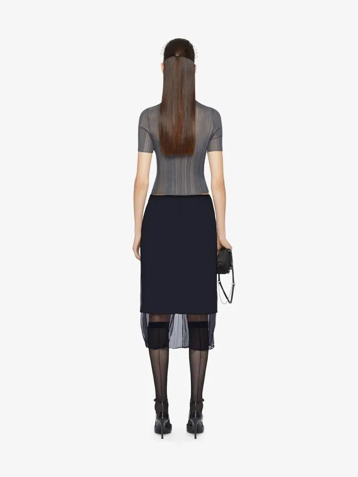 Slim Fit Sweater In Transparent Knit Shark Grey Women Givenchy Sweaters