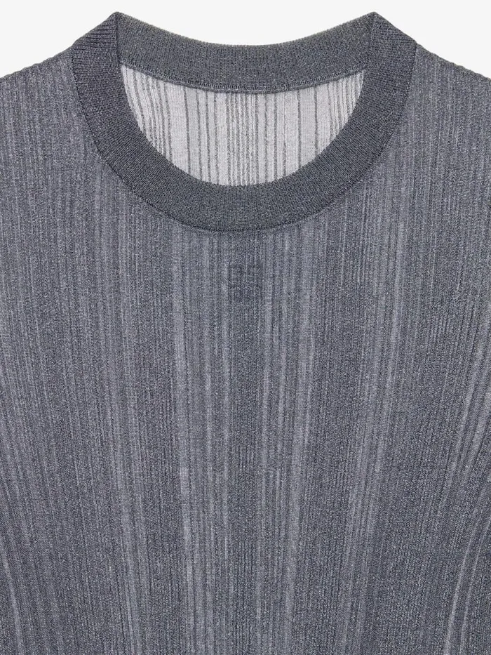 Slim Fit Sweater In Transparent Knit Shark Grey Women Givenchy Sweaters