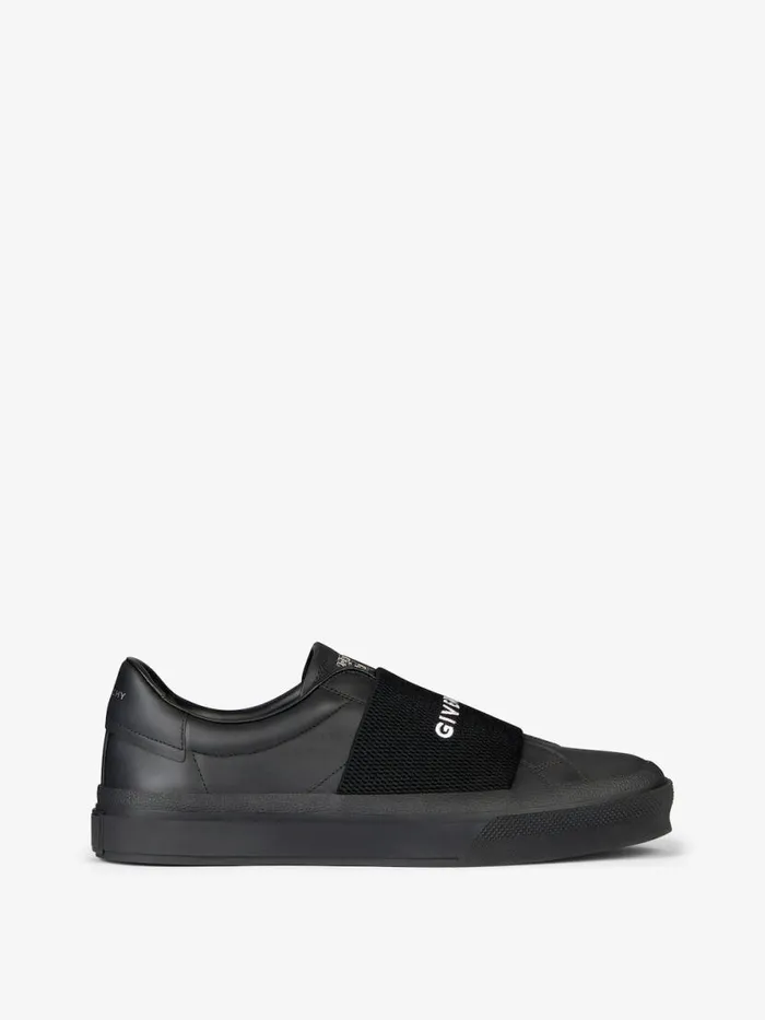Sneakers City Sport In Leather With Webbing Black Men Givenchy Sneakers