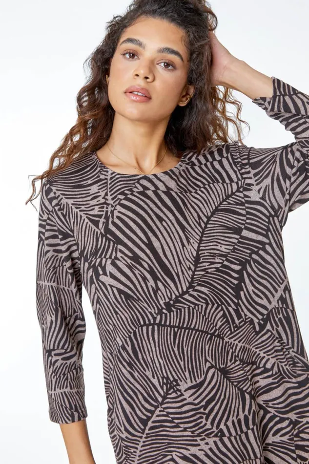 Stone Animal Print Stretch Dress Women Roman Dresses