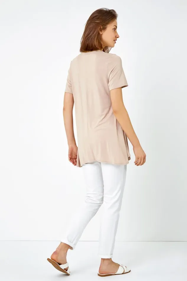 Stone Metallic Animal Print TShirt Women Roman Tops