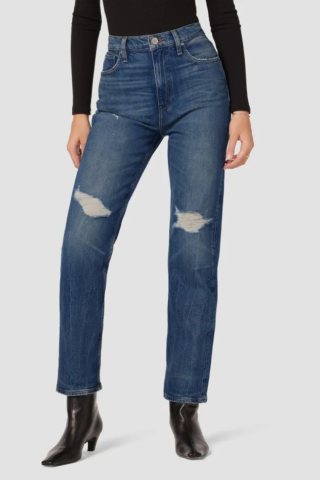 Straight Women Hudson Jeans Jade HighRise Straight Loose Fit Jean Asteroid