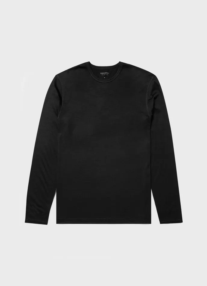 SUNSPEL Activewear Long Sleeve Thermal Merino Tshirt Black 8211 Men