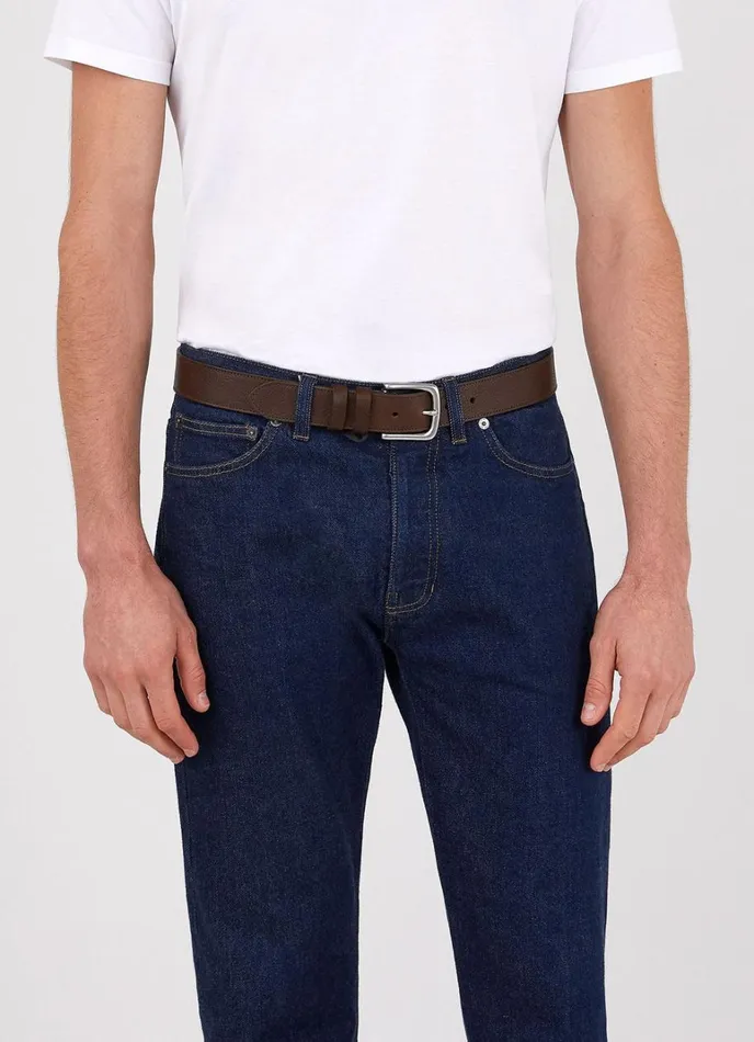 SUNSPEL Belts Grained Leather Belt Brown 8211 Men