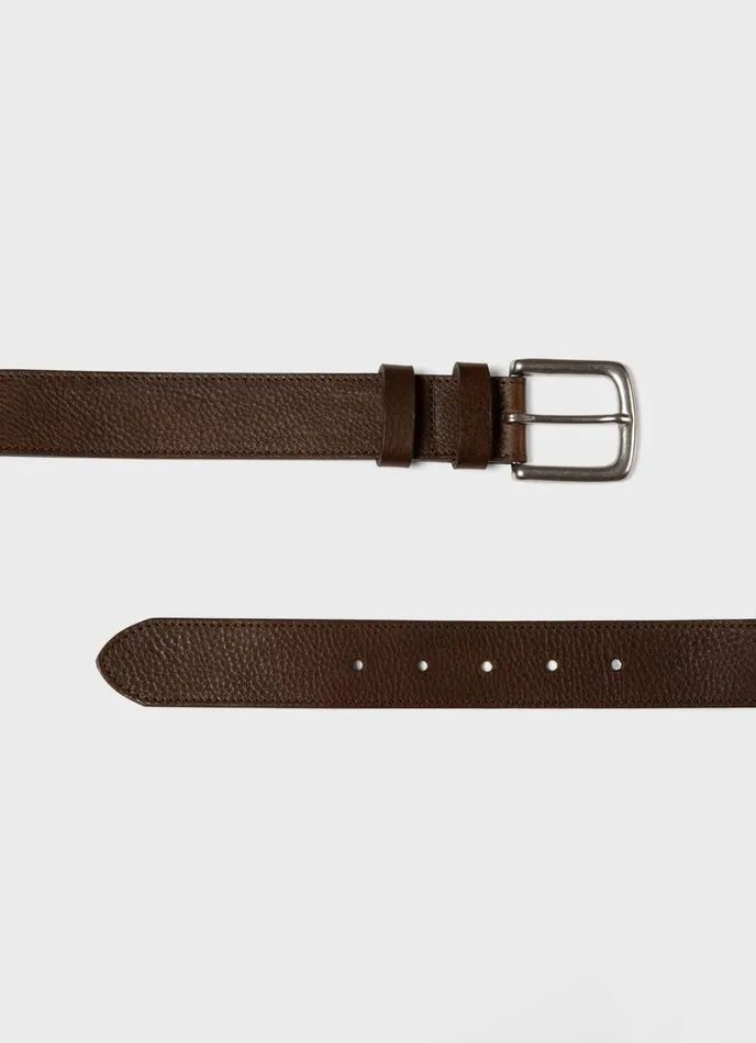 SUNSPEL Belts Grained Leather Belt Brown 8211 Men