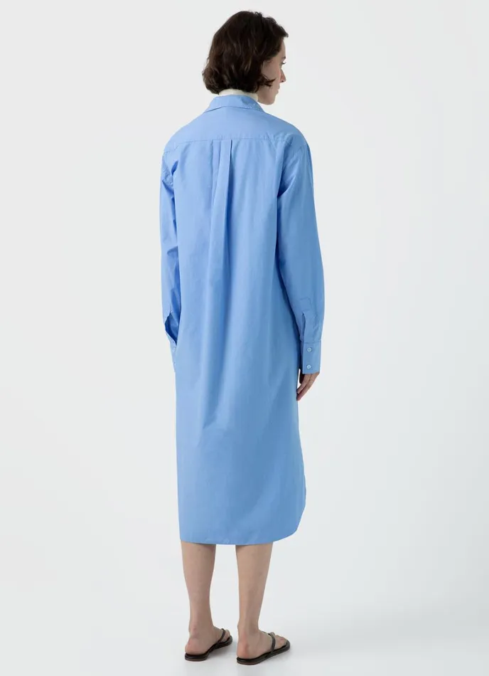 SUNSPEL Dresses and Skirts Cotton Poplin Shirt Dress Mid Blue 8211 Women