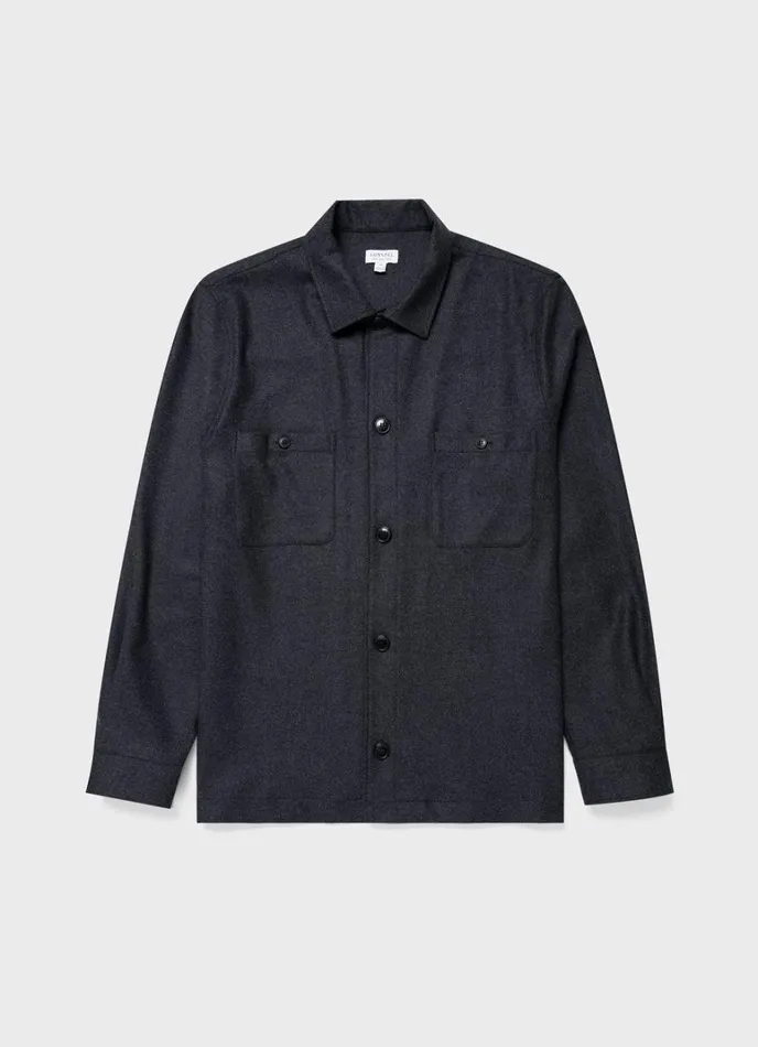 SUNSPEL Jackets and Coats Wool Twill Overshirt 8211 Men
