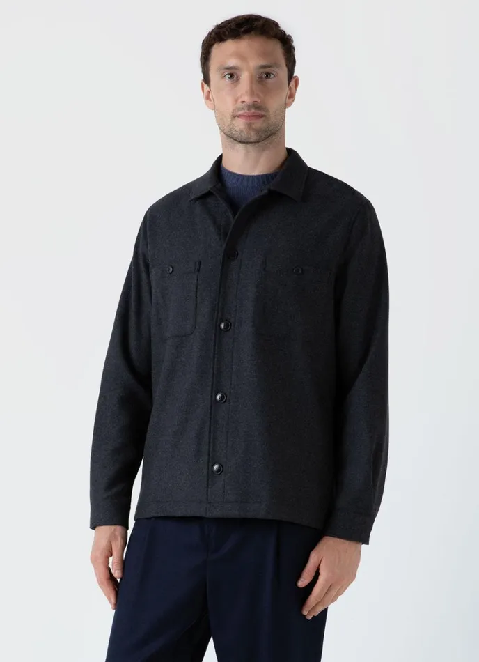 SUNSPEL Jackets and Coats Wool Twill Overshirt 8211 Men