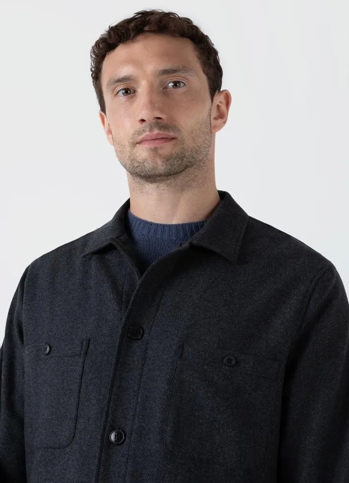 SUNSPEL Jackets and Coats Wool Twill Overshirt 8211 Men