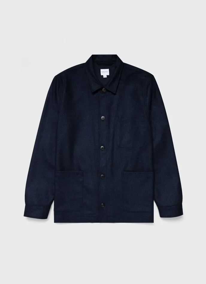 SUNSPEL Jackets and Coats Wool Twin Pocket Jacket Light Navy Melange 8211 Men