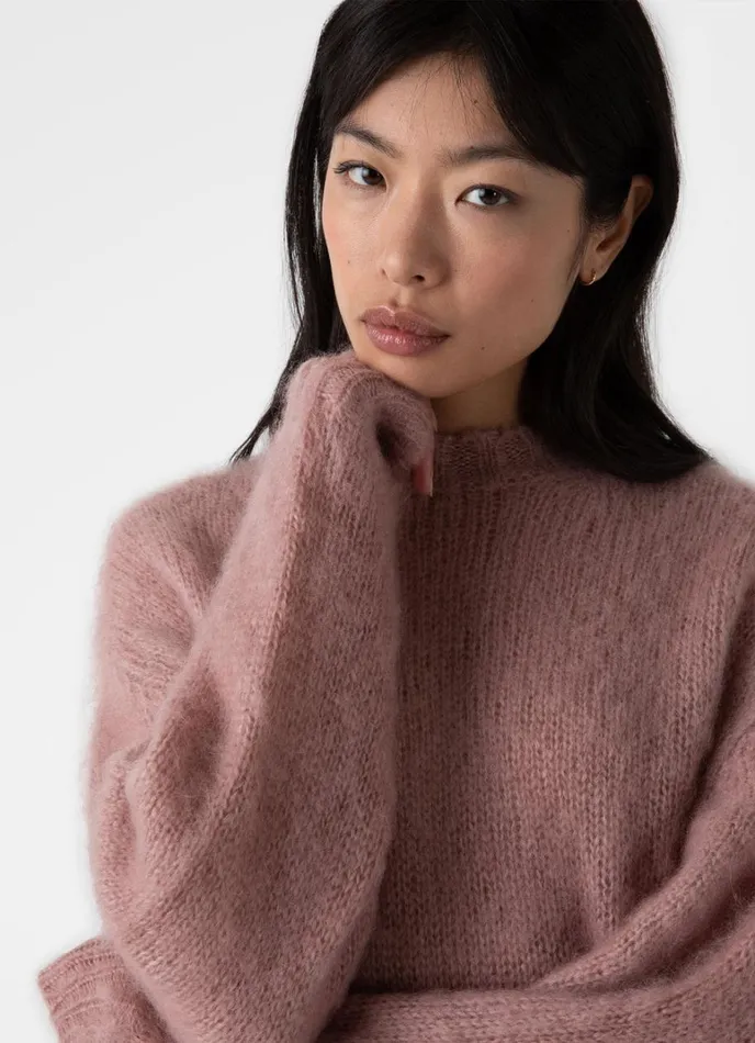 SUNSPEL Knitwear Mohair Silk Crew Neck Jumper Vintage Pink 8211 Women