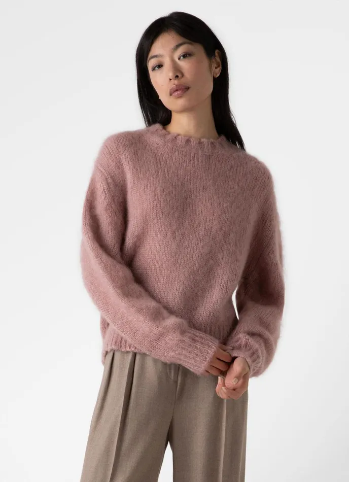 SUNSPEL Knitwear Mohair Silk Crew Neck Jumper Vintage Pink 8211 Women
